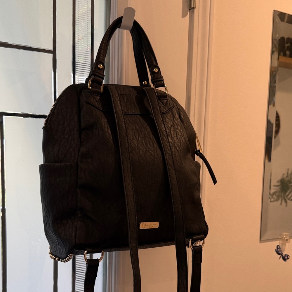 Jessica Simpson Black Textured Backpack